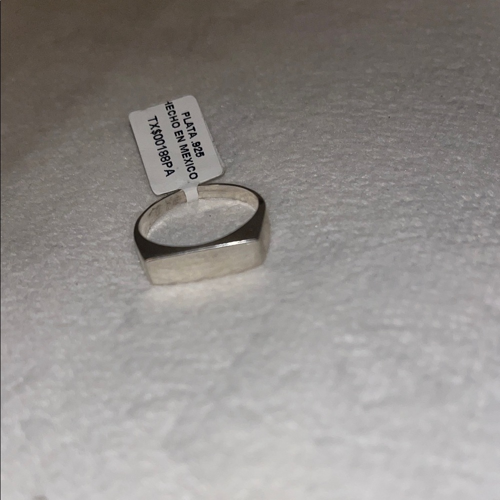 Silver Rectangular Band Ring From Taxco